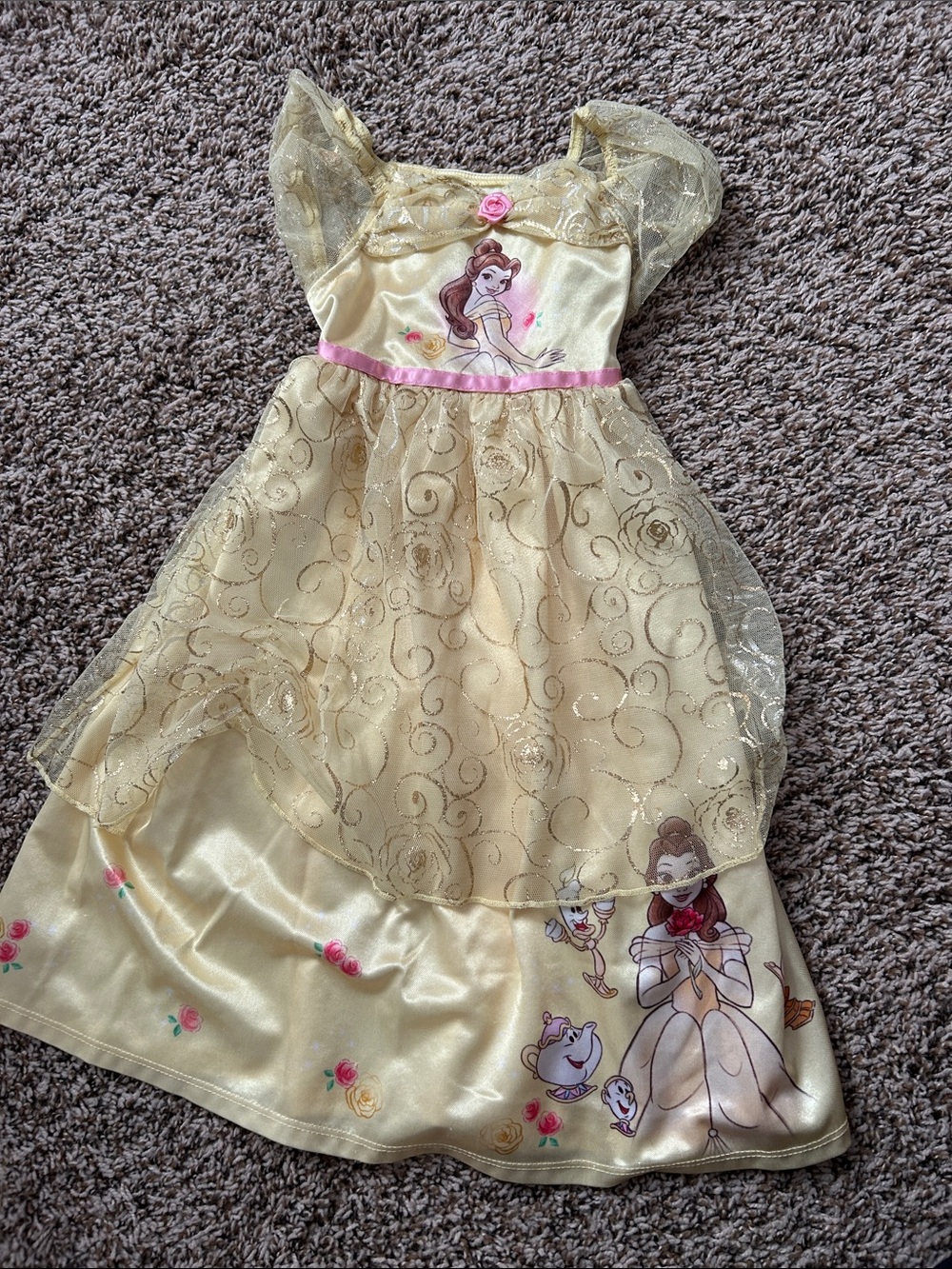Disney Belle Gold and Pink Princess Nightgown